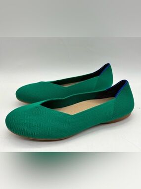 Rothy’s The Daily Clover Green Knit Ballet Flats Women’s Size 9.5